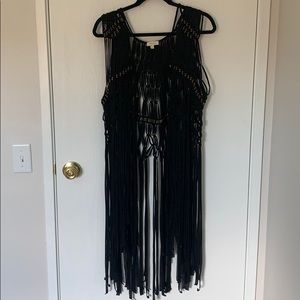Black Fringe Vest